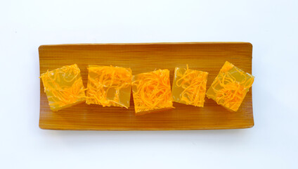 Thai sweet egg floss jelly