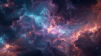 Vibrant portrayal of electric currents with luminous lines intersecting and swirling amidst the infinite beauty of the celestial realm.