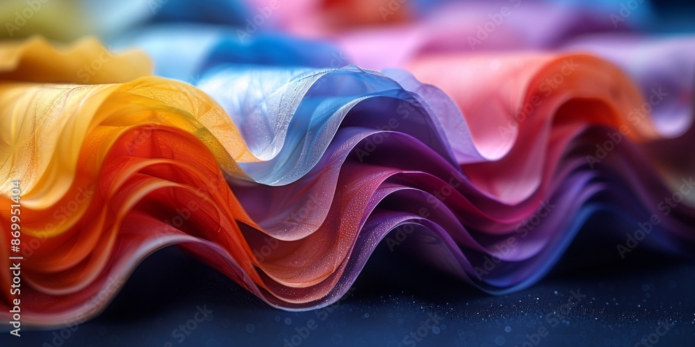 Poster intricate close-up of a colorful fabric bursting with intricate patterns and vibrant hues.