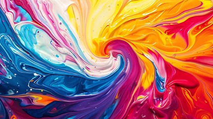 Vibrant swirls of bright colors dancing across the canvas in a hypnotic display.