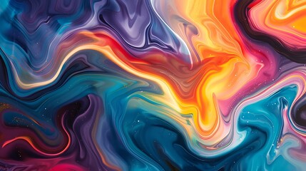 Obraz premium Vibrant swirls of color intertwine, forming an abstract masterpiece that ignites the imagination and stirs the soul.