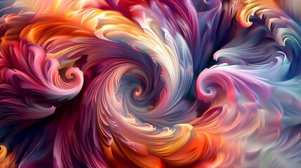 Obraz premium Vibrant swirls of color converge to form an abstract composition that is as bold as it is beautiful, inviting the viewer to lose themselves in its intricate details.