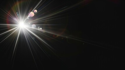 Lens flare effects for overlay designs. Abstract sun burst, digital flare, light lens decoration flash. Blank background
