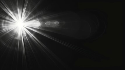Lens flare effects for overlay designs. Abstract sun burst, digital flare, light lens decoration flash. Blank background