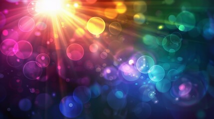 Bright colorful background with bokeh from lens flare