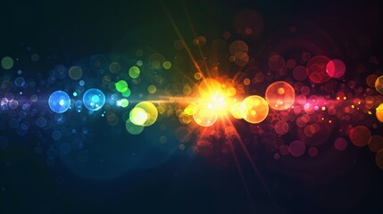 Obraz premium Bright colorful background with bokeh from lens flare