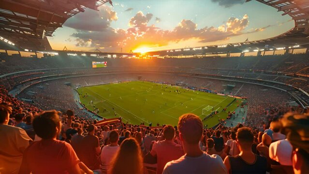 football on england premier league, full stadium with fans.generative ai