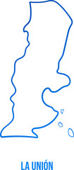 El Salvado, La Union department simple thin line map