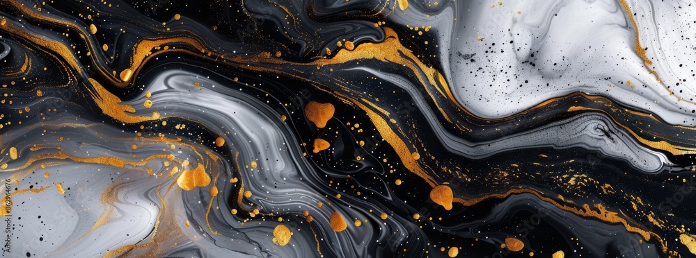Aufkleber this elegant background features a luxurious black and gold marble texture with flowing patterns and
