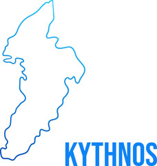 Kythnos map island simple outline blue gradient map