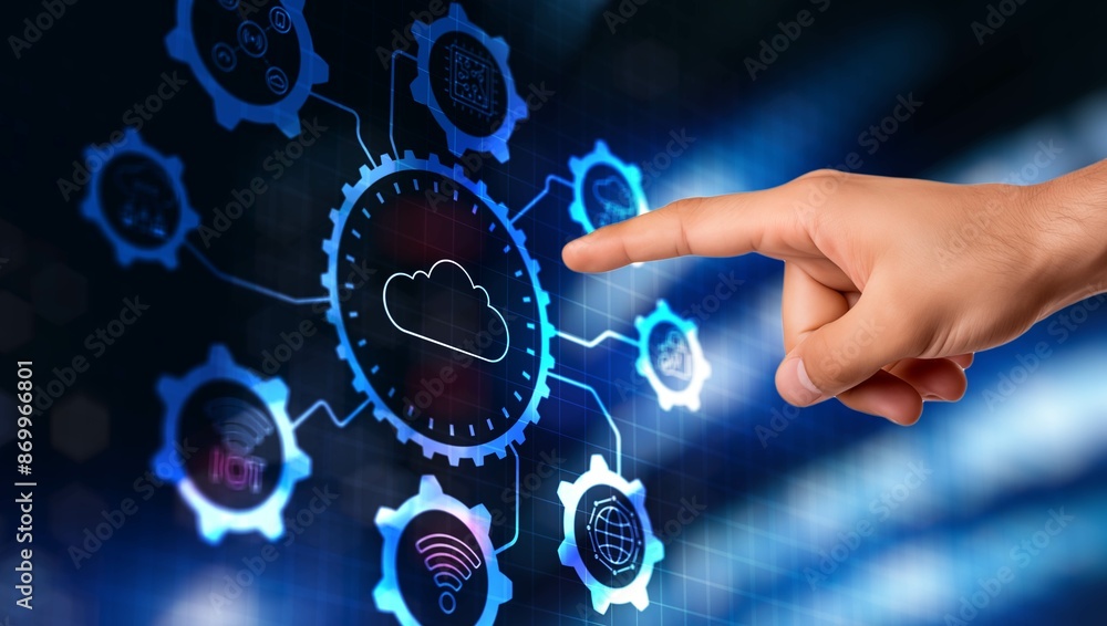 Poster cloud computing concept. universal background for presentation and business