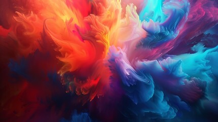 Vivid spectrum of colors merging and flowing in harmony, painting the canvas with its melodic vibrancy in a breathtaking HD image.