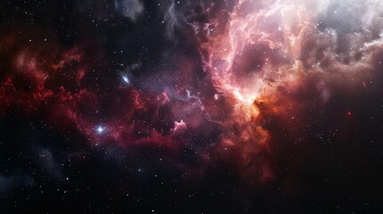 Fototapeta premium Cosmic Nebula with Red and Orange Hues