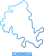 Schoinousa island map simplified linear blue gradient map
