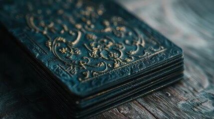Fototapeta premium Enchanted business cards made from mystical materials change their appearance to reflect the element of the cardholder s personality
