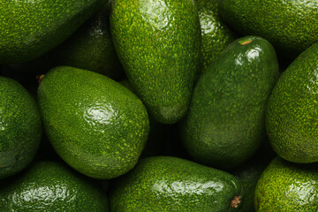 Texture of fresh ripe avocados as background, closeup