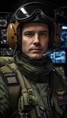 Fototapeta premium portrait of a pilot, captain in uniform