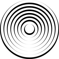 Circle concentric pattern. Geometric vortex ring shape