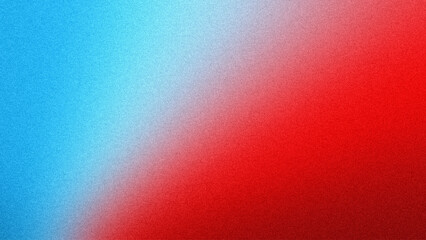 Abstract red blue gradient background with grainy texture