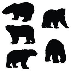 Polar Bear Vector Silhouette Bundle