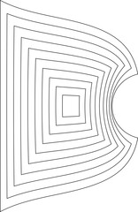 Distorted square shape. Deformation effect design elements