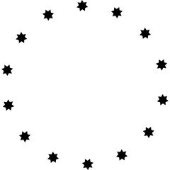 Fototapeta premium Stars circle round frame icon. Design element