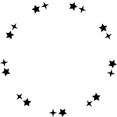 Stars circle round frame icon. Design element