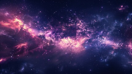 Naklejka premium Cosmic Clouds and Glimmering Stars