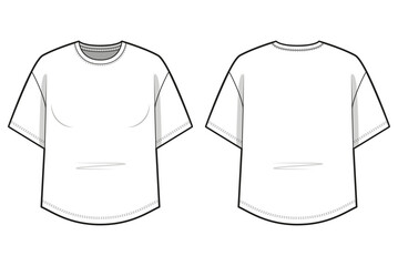 Oversized Curved Hem T-Shirt