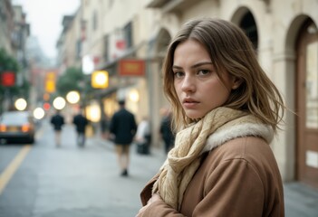 Fototapeta premium woman walking in the city