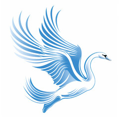 Obraz premium Swan flying stroke 3D vector