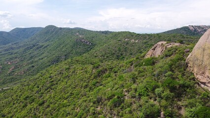 Obraz premium HIGH MOUNTAIN DRONE PHOTOGRAPHY ON THE ROAD FROM PUEBLA TO OAXACA MEXICO