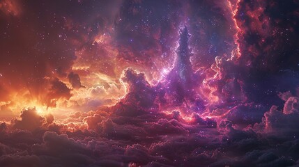 Cosmic Cloudscape: A Celestial Tapestry of Stars and Nebulae