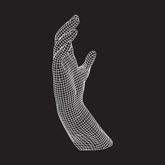 hand 3d illusion vector