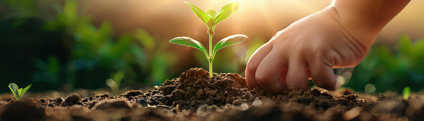 Fototapeta premium Father's Day Planting Flowers with Dad, A Beautiful Tradition of Growing Together