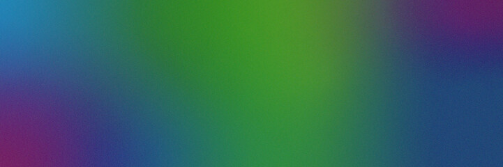 Abstract Grainy noise texture wide poster background dark blue pink orange black retro backdrop design, smooth color gradient banner wallpaper.