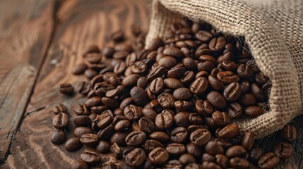 Fototapeta premium Close-up of roasted coffee beans
