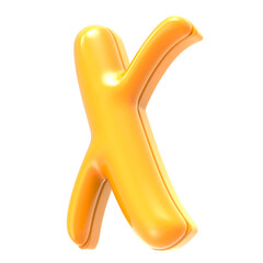 X Font Yellow 3D Render