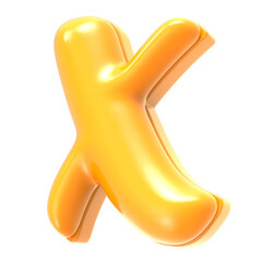 x Font Yellow 3D Rendering