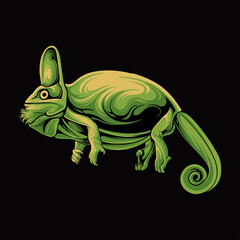 Chameleon Vector Design For Elements, editable colors