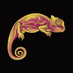 Chameleon Vector Design For Elements, editable colors
