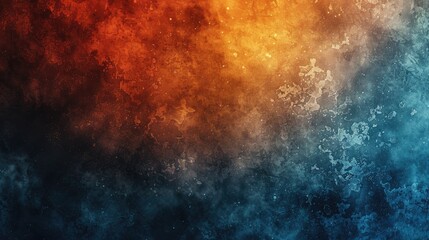 Fototapeta premium A colorful abstract painting with blue, red and yellow tones. The painting has a lot of texture and he is a mix of different colors