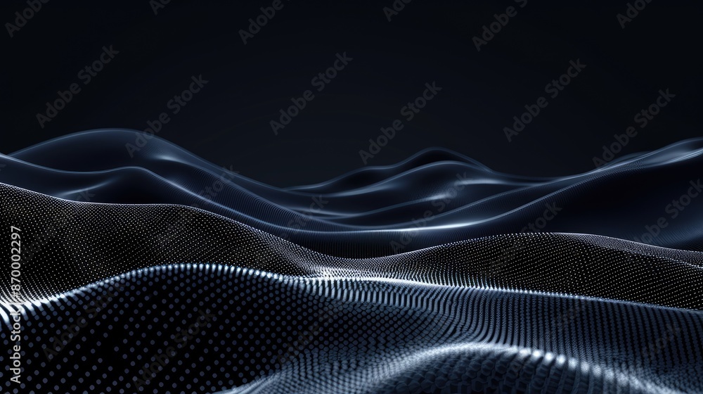 Poster a black and white image of a wave with a black and white background. the image is abstract and has a