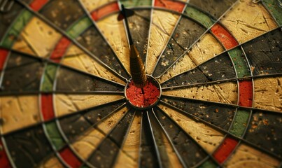 Bullseye Hit on Dartboard with Dramatic Focus