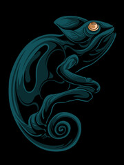 Chameleon Vector Design For Elements, editable colors