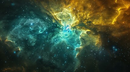 Fototapeta premium Celestial Nebula with Vibrant Colors