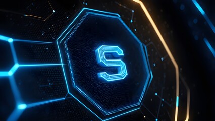 A blue and orange square with the letter S in the center