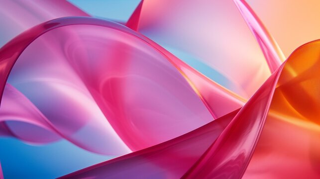 Abstract Colorful Flowing Waves Digital Art