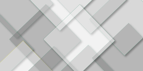 Fototapeta premium Abstract background with lines and minimal geometric white and gray light background. White and grey geometric minimal and square shape banner in bright light with soft shadows as pattern. 