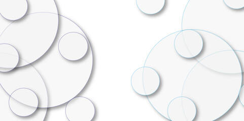 Abstract seamless pattern of randomly arranged gray and blue line rings with soft shadows on gray background. Vector circles template vector design.  Can be used for business, corporate, institution, 